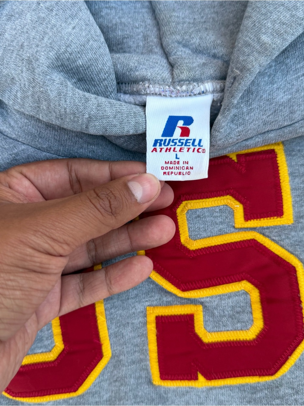 Vintage Y2K Russell Athletic USC Trojans Gray Pullover Hoodie Size Large - Picture 3 of 7
